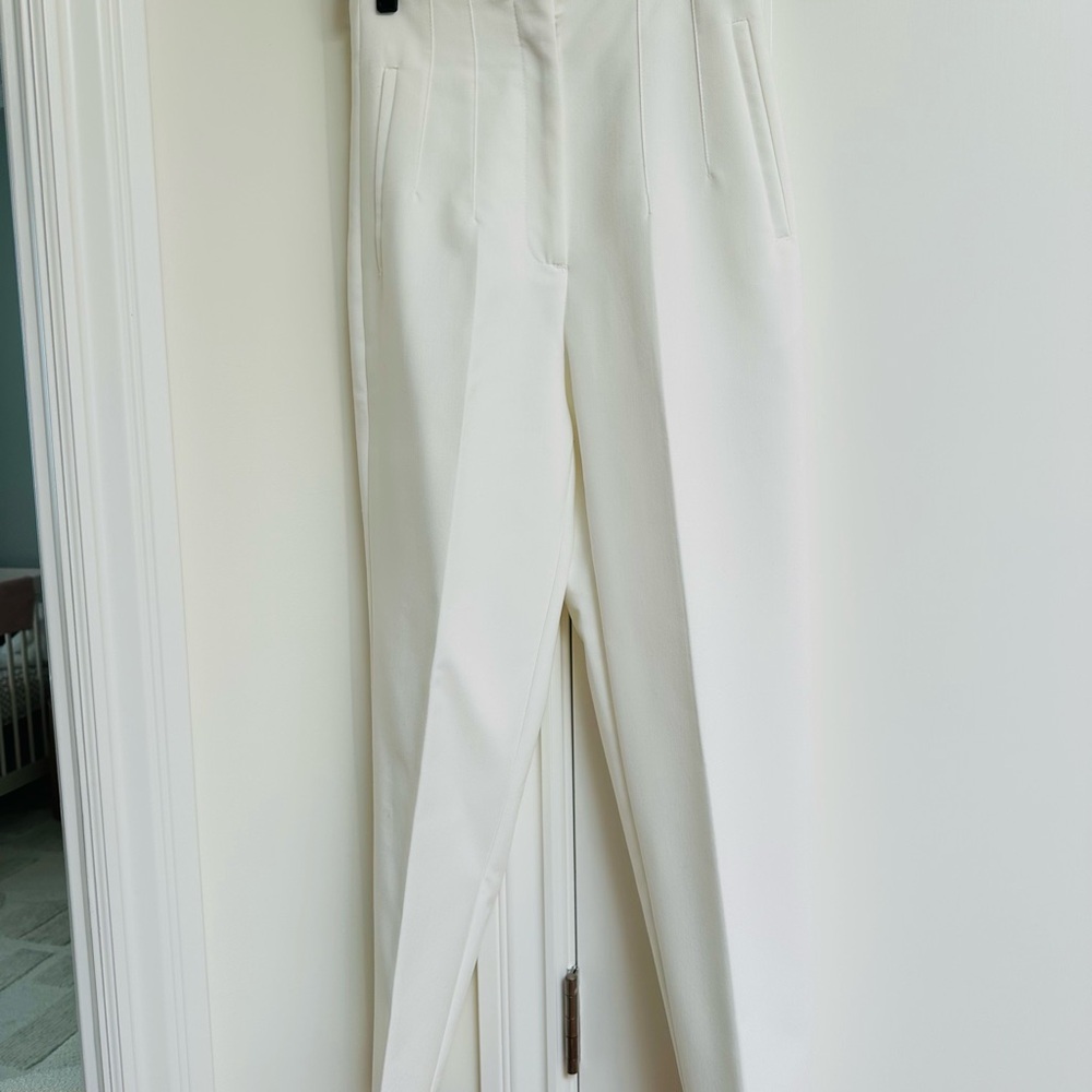 Zara White High Waisted Cropped Pants